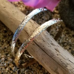 6mm Hawaiian bangle bracelet Gold Silver